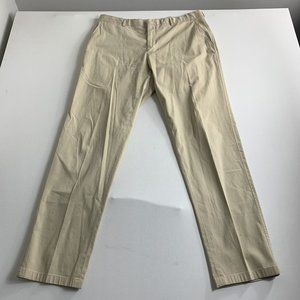 Polo Ralph Lauren Chino Pants Mens Size 36x33 Beige Casual Slacks Flat Front‎